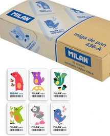 MILAN Pack de 36 gomas miga de pan flexible 436A con dibujos infantiles