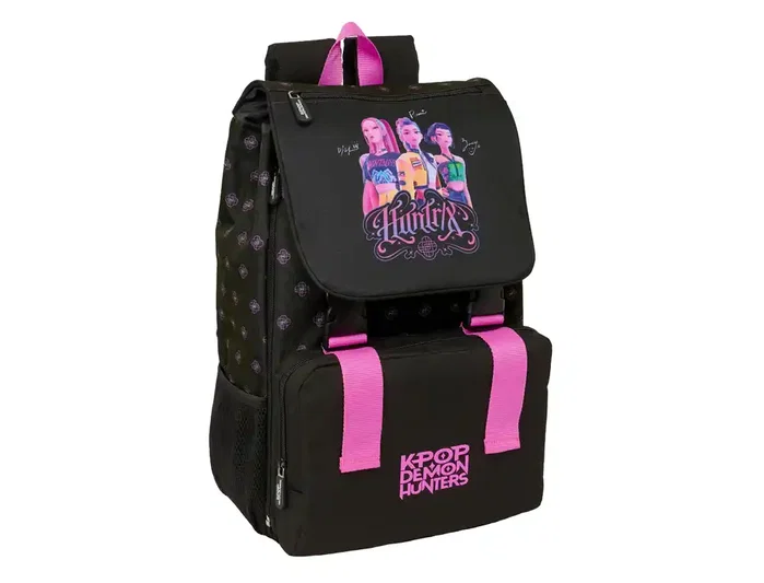SAFTA Mochila Kpop Demon Hunters Extensible Negra 41 cm SAFTA Mochila Kpop Demon Hunters Extensible Negra 41 cm