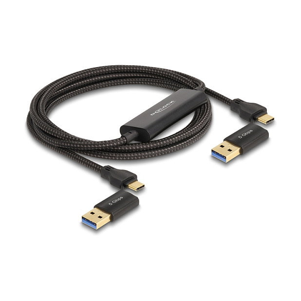 DeLOCK Cable USB C USB C 5 Gbps 2 m con Adaptador a USB A, Negro - 89007 DeLOCK Cable USB C USB C 5 Gbps 2 m con Adaptador a USB A, Negro - 89007