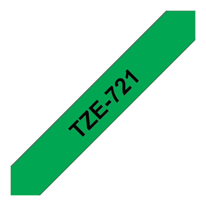 Brother TZe-721 Cinta laminada verde/negro 9mm x 8m Brother TZe-721 Cinta laminada verde/negro 9mm x 8m