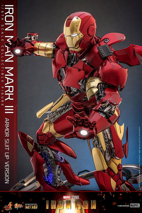 Hot Toys Iron Man Mark III (Armor Suit Up Version) Movie Masterpiece Diecast 1/6