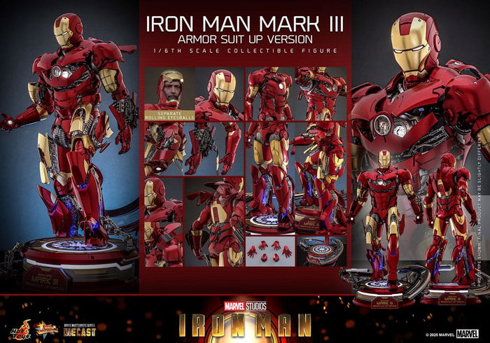 Hot Toys Iron Man Mark III (Armor Suit Up Version) Movie Masterpiece Diecast 1/6