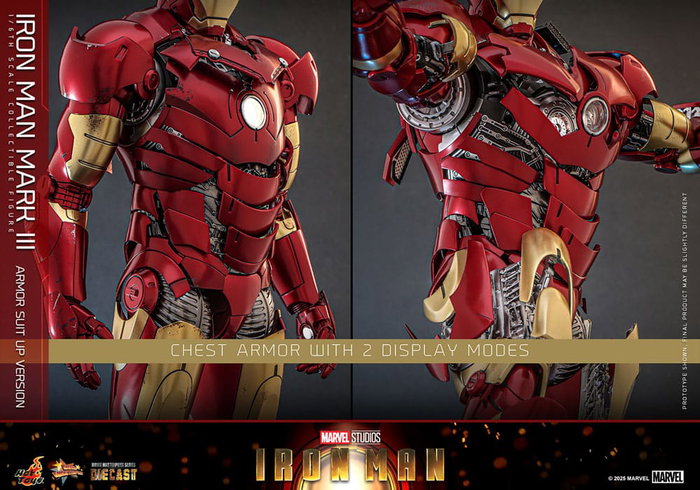 Hot Toys Iron Man Mark III (Armor Suit Up Version) Movie Masterpiece Diecast 1/6