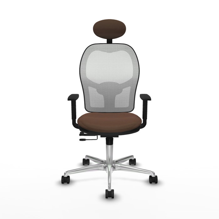 PIQUERAS Y CRESPO Silla de oficina Jorquera con mecanismo Sincro/Traslack Marrón/Blanco