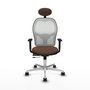 PIQUERAS Y CRESPO Silla de oficina Jorquera con mecanismo Sincro/Traslack Marrón/Blanco