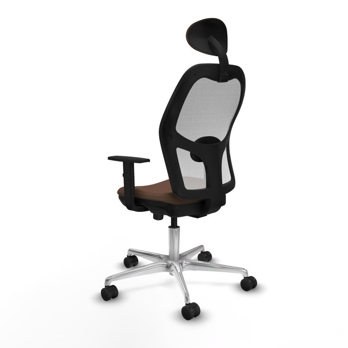 PIQUERAS Y CRESPO Silla de oficina Jorquera con mecanismo Sincro/Traslack Marrón/Blanco