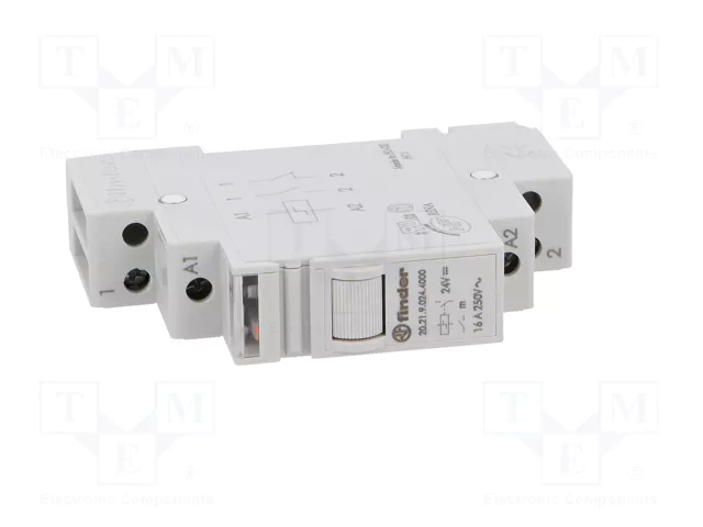 FINDER Relé de instalación biestable 24V DC NA para raíl DIN