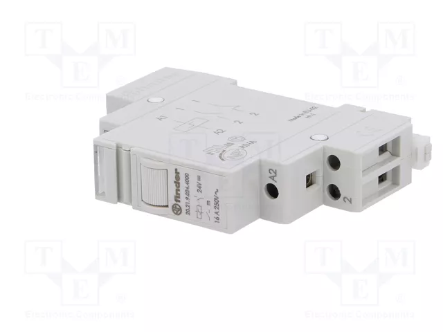 FINDER Relé de instalación biestable 24V DC NA para raíl DIN