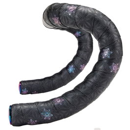 Supacaz Cinta de Manillar Galaxy Estrellas Negro/Arcoíris 2160x30x2.5mm con Tapones Aluminio