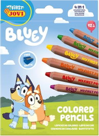 JOVI Estuche 6 Lápices 4 en 1 Bluey My First Coloured Pencil Colores Surtidos