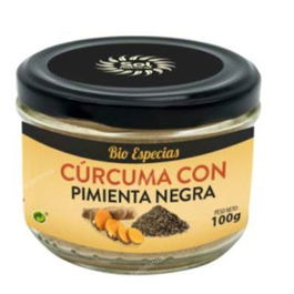 SOLNATURAL Cúrcuma Con Pimienta Negra 100Gr. Bio Especias Ecológicas Veganas