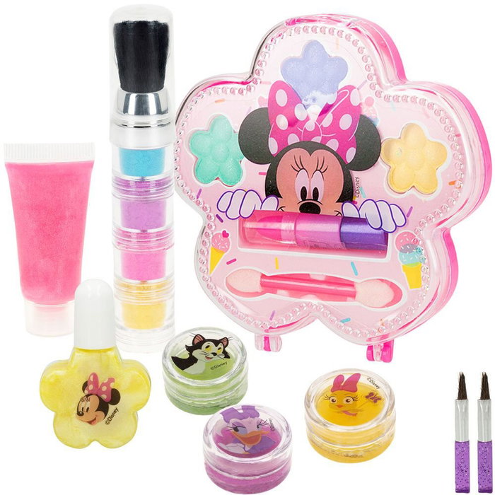 Disney Set de Maquillaje Minnie - 8 Sombras, 4 Brillo Labial, 2 Barras, 1 Esmalte, +5 Años