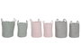 DKD Home Decor Cesta Basicos Rosa Gris 30 x 43 x 30 cm Set de 2