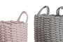 DKD Home Decor Cesta Basicos Rosa Gris 30 x 43 x 30 cm Set de 2