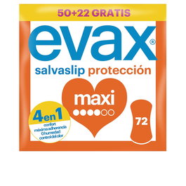 Evax SALVA-SLIP maxi 72 unidades - Protegeslips con tacto de algodón, tecnología neutralizante de olores y bandas de protección lateral - Para mujer