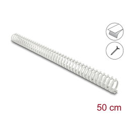 DeLOCK Canal de cables flexible autoadhesivo o atornillable 34 x 35 mm, 50 cm, gris
