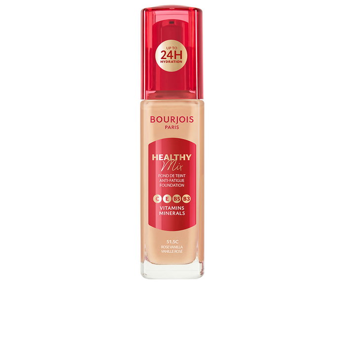 Bourjois Base de Maquillaje Healthy Mix #51.5C Rose Vanilla 30ml - Fórmula Vegana con 85% Ingredientes Naturales Bourjois Base de Maquillaje Healthy Mix #51.5C Rose Vanilla 30ml - Fórmula Vegana con 85% Ingredientes Naturales