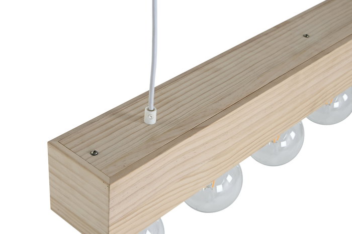 DKD Home Decor Lámpara de Techo de Madera 80x10x30 con 5 Bombillas E27