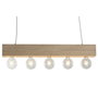 DKD Home Decor Lámpara de Techo de Madera 80x10x30 con 5 Bombillas E27