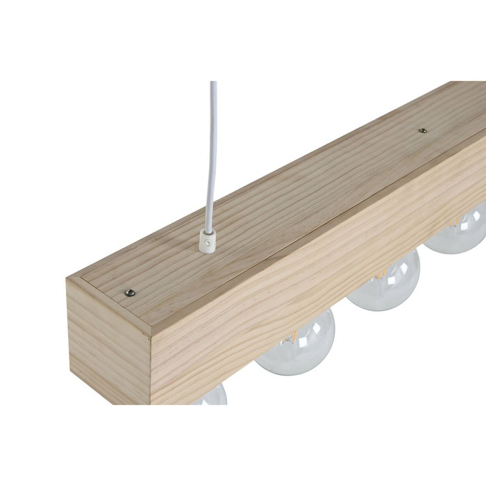 DKD Home Decor Lámpara de Techo de Madera 80x10x30 con 5 Bombillas E27