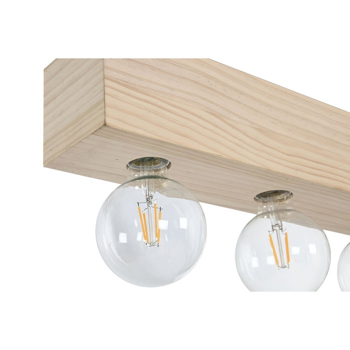 DKD Home Decor Lámpara de Techo de Madera 80x10x30 con 5 Bombillas E27