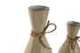 DKD Home Decor Set de 3 Jarrones de Metal Rugoso Blanco y Dorado