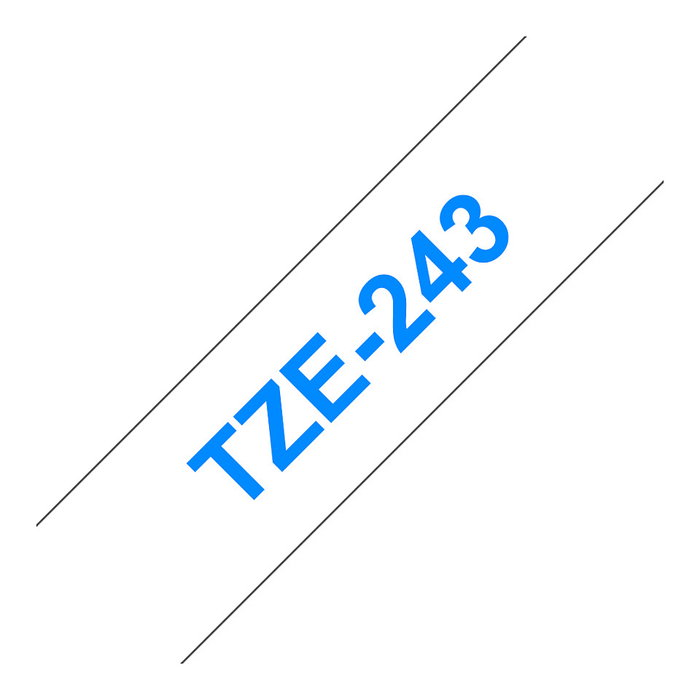 Brother TZe-243 Cinta Laminada 18mm Azul sobre Blanco Brother TZe-243 Cinta Laminada 18mm Azul sobre Blanco