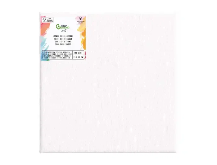 Liderpapel Bastidor de Lienzo 15x15 cm 280g/m2 de Algodón 100% Liderpapel Bastidor de Lienzo 15x15 cm 280g/m2 de Algodón 100%