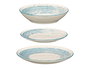 Vessia Vajilla de Cerámica (Porcelana) 12 Piezas, Acabado Patinado en Azul y Blanco, Dimensiones 27x15x27 cm (Set de 2)