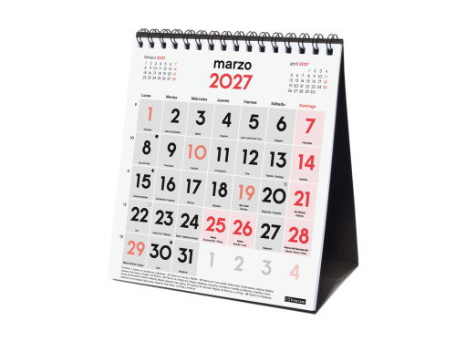 FINOCAM Calendario de Sobremesa 2027 Números Grandes XS Neutro