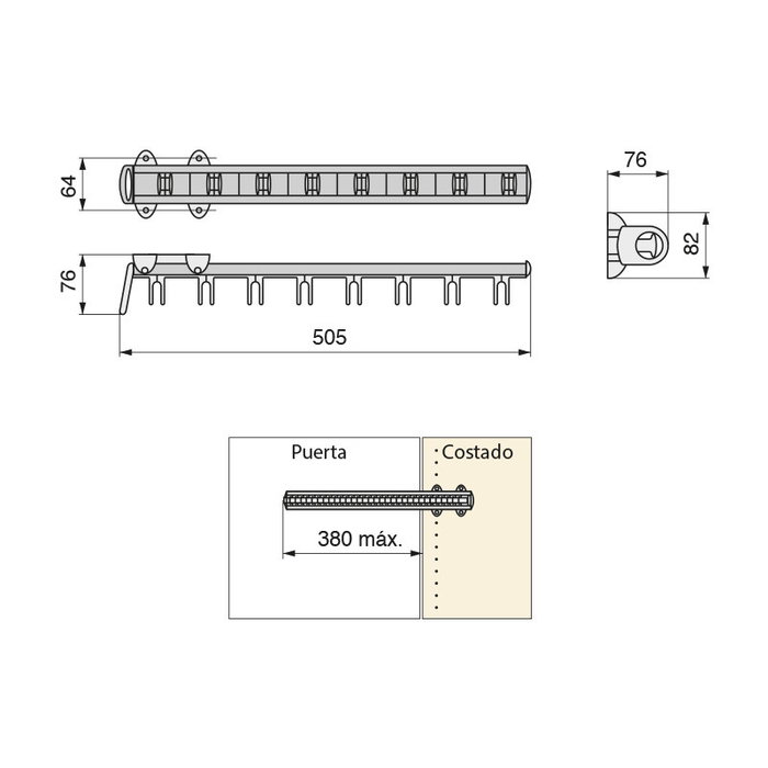SERVETTO Ergo Ex Portacinturón Extraíble 8 Ganchos Elegir Color Transparente