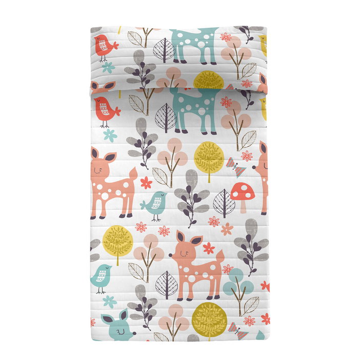 Colcha HappyFriday Moshi Moshi Multicolor 180 x 260 cm Ciervo Bosque Colcha HappyFriday Moshi Moshi Multicolor 180 x 260 cm Ciervo Bosque