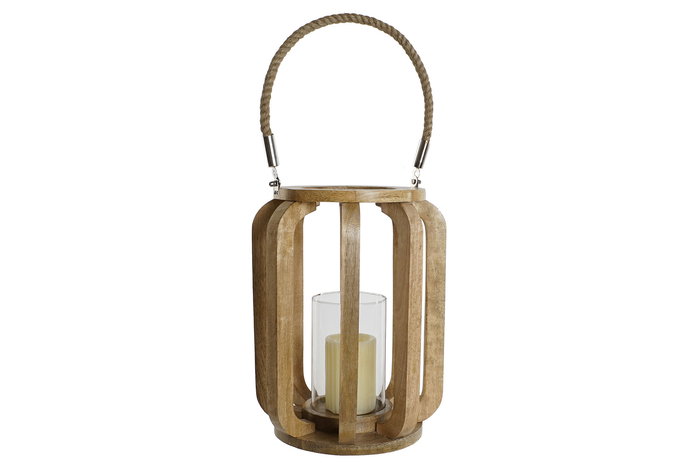 DKD Home Decor Portavela Alpino Natural Mango y Cristal 25 x 35 x 25 cm DKD Home Decor Portavela Alpino Natural Mango y Cristal 25 x 35 x 25 cm