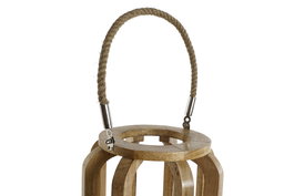 DKD Home Decor Portavela Alpino Natural Mango y Cristal 25 x 35 x 25 cm