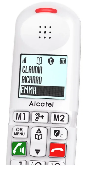 Alcatel XL685 EWE Teléfono analógico inalámbrico dúo con pantalla, identificador de llamadas, altavoz y agenda 100 entradas - Negro