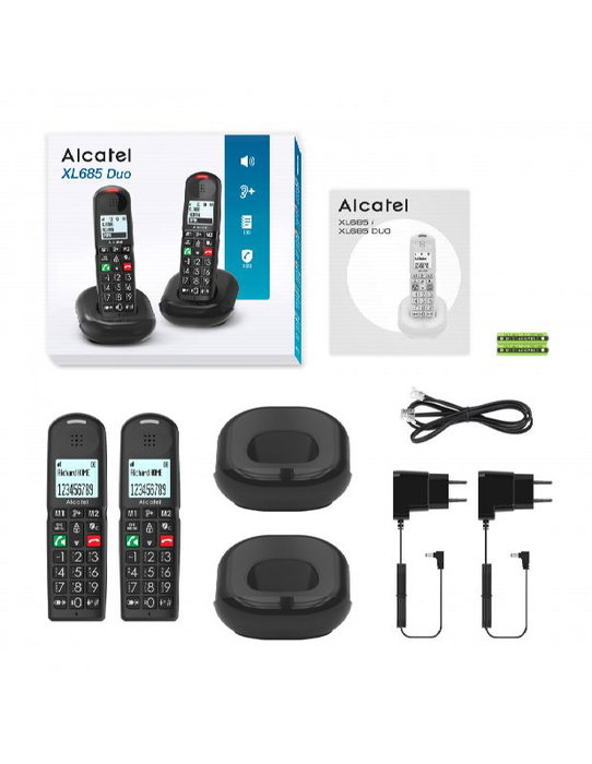 ALCATEL Senior - Teléfono fijo con teclas grandes y función dúo, referencia SENIOR TECLAS GRANDES DUO