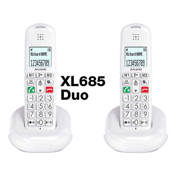 Alcatel XL685 Duo EWE Teléfono Senior con Teclas Grandes e Identificador de Llamadas Negro Alcatel XL685 Duo EWE Teléfono Senior con Teclas Grandes e Identificador de Llamadas Negro
