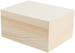 Innspiro Caja de madera de pino macizo y chapa rectangular 14x9,5x7cm