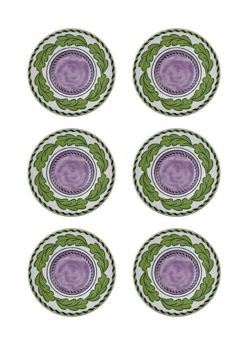 Hermia PRC0012 Platillos de Cerámica Lila Juego de 6 Piezas 13x13x2cm Hermia PRC0012 Platillos de Cerámica Lila Juego de 6 Piezas 13x13x2cm