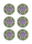 Hermia PRC0012 Platillos de Cerámica Lila Juego de 6 Piezas 13x13x2cm