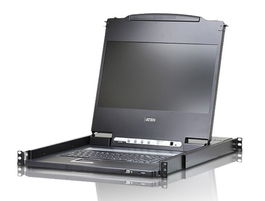 Aten CL6700MW Consola LCD KVM (USB, HDMI/DVI/VGA), FR KB - Panel LED 17.3", Teclado Completo, Touchpad, Montaje 1U