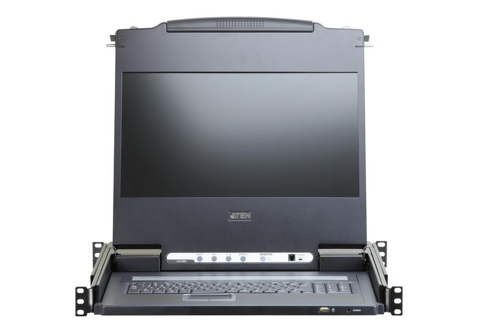 Aten CL6700MW Consola LCD KVM (USB, HDMI/DVI/VGA), FR KB - Panel LED 17.3", Teclado Completo, Touchpad, Montaje 1U