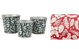 DKD Home Decor Set de 2 Cajas Metálicas Surtidas Verde y Rojo