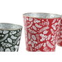 DKD Home Decor Set de 2 Cajas Metálicas Surtidas Verde y Rojo