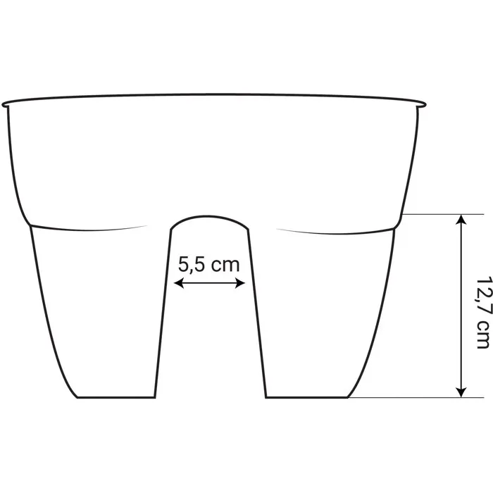 Eda 013586OTBSX6 Macetero Osaka Cavaliere 19,5 Litros Para Balcones y Barandillas 56x30.1x20.6 cm Naranja Terracota