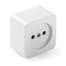 Famatel Base de Superficie Cuadrada 16A 250V Blanca Retractilado