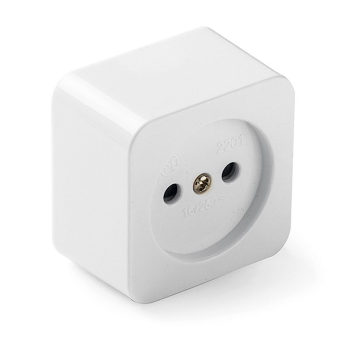 Famatel Base de Superficie Cuadrada 16A 250V Blanca Retractilado Famatel Base de Superficie Cuadrada 16A 250V Blanca Retractilado
