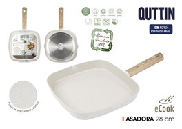 Quttin Sartén Asadora Ecook Antiadherente 28 x 28 cm (6 Unidades)
