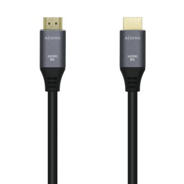 Aisens Cable HDMI V2.1 Ultra Alta Velocidad 8K@60Hz 48Gbps 2m Gris/Negro
