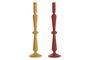 DKD Home Decor Candelabro Sejed Urban Mostaza Terracota Aluminio 10 x 41 x 10 cm (2 Unidades)